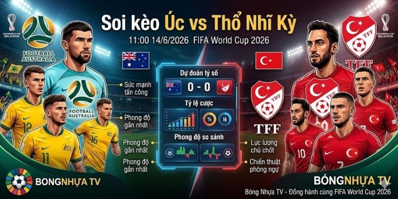 Soi kèo Úc vs Thổ Nhĩ Kỳ 11:00 14/6/2026 FIFA World Cup 2026